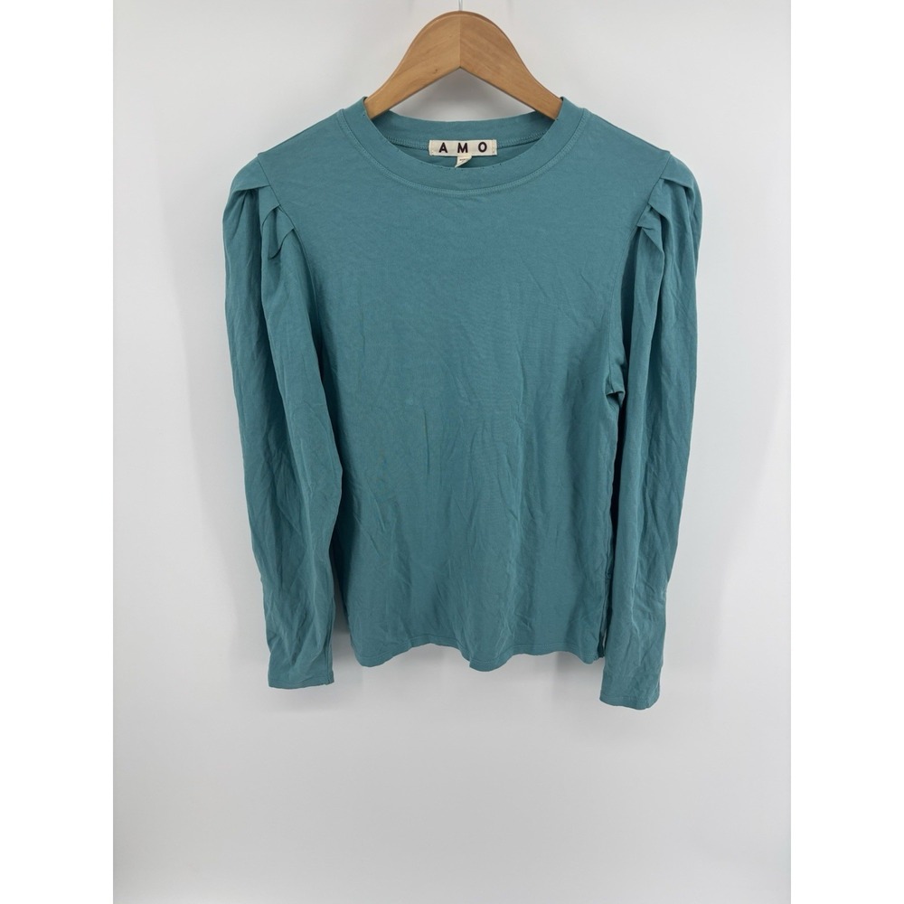 NWOT AMO Puff Sleeve Long Sleeve Top Sz S Preppy Feminine Momcore MSRP $158